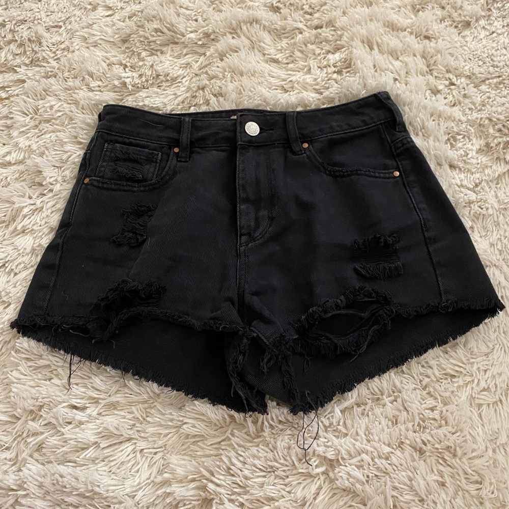 Black festival PacSun denim shorts